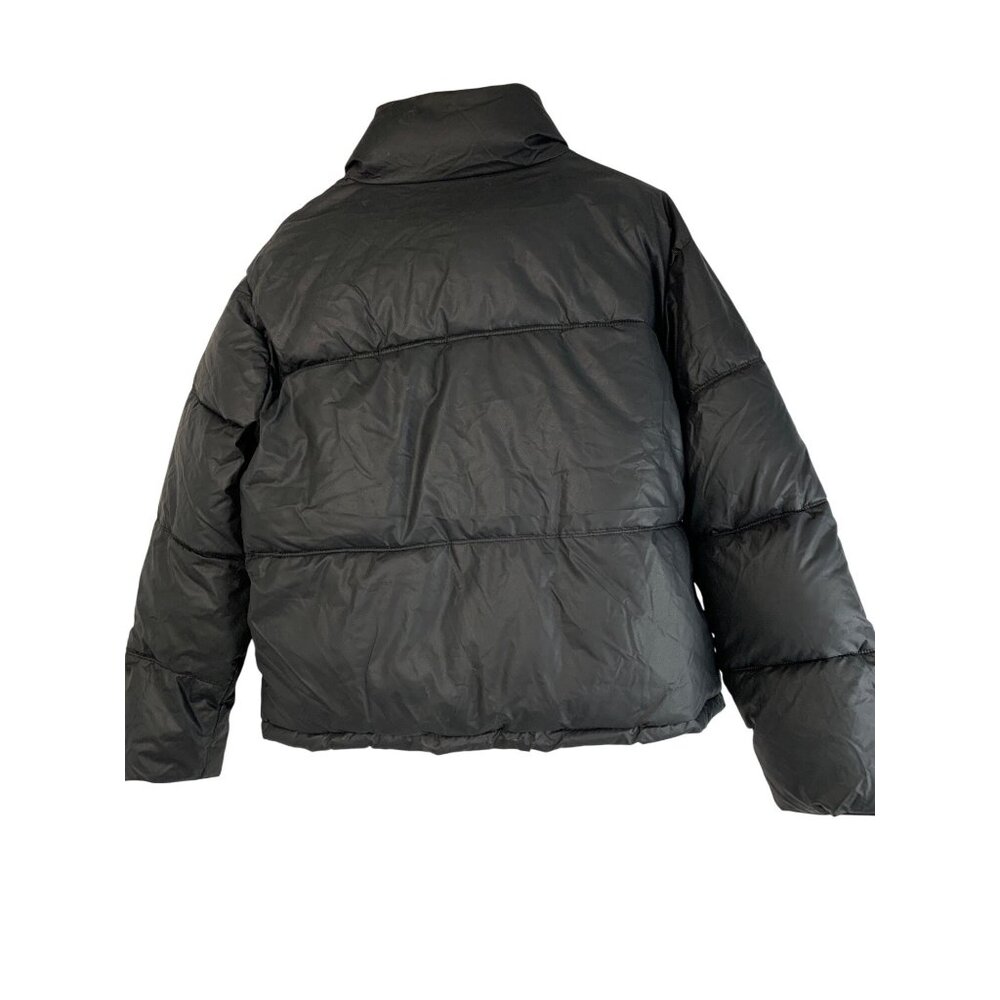 Express Womens Black Medium Puffer Jacket Crop Length NWT $128 - Picture 4 of 10